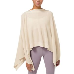 Lululemon Athletica Forward Flow Poncho White Opal Rel: 2/21 Tencel Cashmere OS